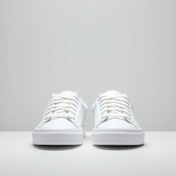 Minimalist White Leather Sneakers - Image 3