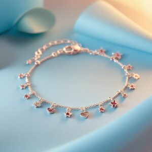 Delicate Silver Charm Anklet
