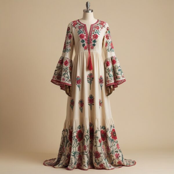 Bohemian Embroidered Maxi Dress - Image 2