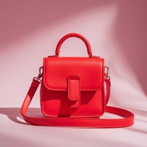 Red Mini Satchel Handbag